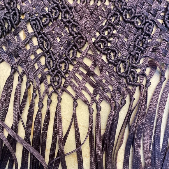 Fringe Shaw / Wrap / Scarf, Purple, Excellent Condition, 62” x 36” - Picture 8 of 12